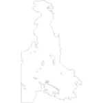 صورة متجهة لخريطة الخطوط العريضة لشبه جزيرة سانيتش
