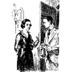 Gráficos vetoriais do homem de terno com uma mulher
