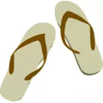 Illustration vectorielle de brun flip flops