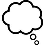 Vector clip art of thick border thought cloud
