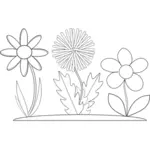 Grafiki wektorowej trzech kolorowanie książki kwiaty