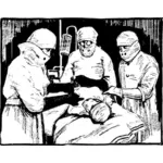 Clipart vetorial dos médicos em cirurgia