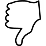 Degetul mare în jos simbol cu mâna dreaptă