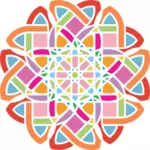 Vector drawing of colorful maze flower