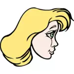 Side profile lady avatar vector image
