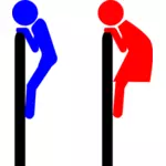 Vector illustration of funny restroom door signage