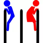Vektorgrafik av komiska toalett dörren symbol