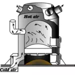 Ilustración de vector de diagrama de calentador horno