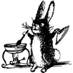 Векторное изображение приготовления кролика