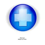 Blå kors i en cirkel vektorbild