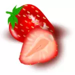 Vektor-Bild der geschnittenen Erdbeeren