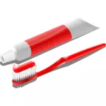 Diş fırçası Diş macunu tüpü vektör küçük resim ile