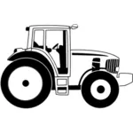 Vector tekening van boerderij trekker in zwart-wit