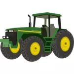 Wektor rysunek z ciągnika rolniczego w kolorze zielonym