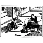 Vektor-Illustration der traditionellen japanischen Tee-Szene