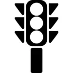 Traffic semaphore silhouette vector image