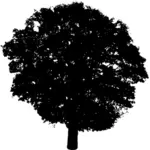 Gambar vektor siluet pohon berlapis atas