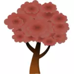 Röd silhuett vektorgrafik av ett trä träd