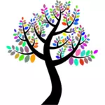 Vektor ClipArt-bilder av färgade träd