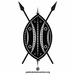 Monochrome ClipArt Tribal shield