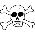Vector de desen de semn de pirat craniu rupt