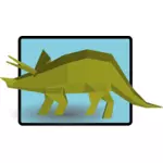 緑トリケラトプス ベクトル描画