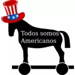 Cheval de Troie d'Obama sur l'image vectorielle de Cuba