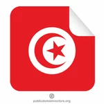 Tunisisk flagga kvadrat klistermärke