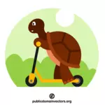 Черепаха катается на самокате