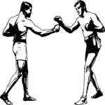 Vector drawing of two boxers