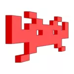 3D space invader vector graphics