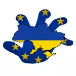 EU grabbing Ukraine vector illustration