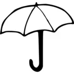 Outline vector clip art of an umbrella