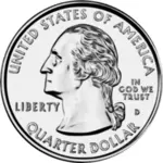 미국 쿼터 달러 동전 벡터 드로잉