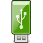 작은 녹색 USB 지팡이의 벡터 클립 아트