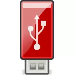 توضيح متجه لعصا USB حمراء صغيرة براقة