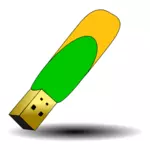 Vektorové grafiky zelené a oranžové USB stick detail