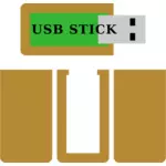صورة متجهة من عصا USB خشبية