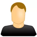 真っ白な顔の男性のユーザー アイコンのベクター画像