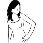 Vektorgrafikk utklipp slank kvinne skisse