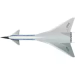 超音速航空機ベクトル クリップ アートのトップ ビュー