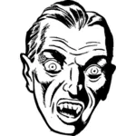Image vectorielle de crier tête de vampire