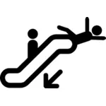 Watch the gap escalator sign vector image