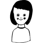 Vektori grafiikka sarjakuva tyttö hymyilevä