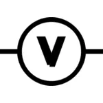 Vector illustration of volt meter symbol