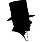 صورة ظلية ناقلات قصاصة الفن من رجل مع قبعة أعلى