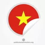 Peeling klisterlappen med flagga av Vietnam