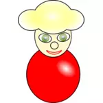 Vector ilustrare a zâmbind roşu avatar feminin
