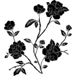 Grafika wektorowa długie łodygi róż