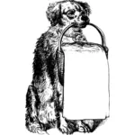 Vintage hunden tegn vektor image